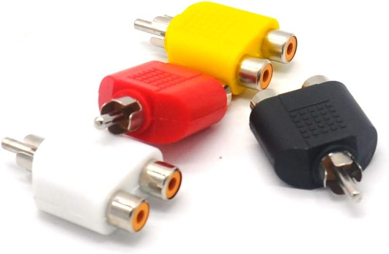 Pardarsey Padarsey RCA Y Splitter Adapter 2 Female to 1 Male for Audio Video AV TV Cable Convert, Piece of 4 - Image 3